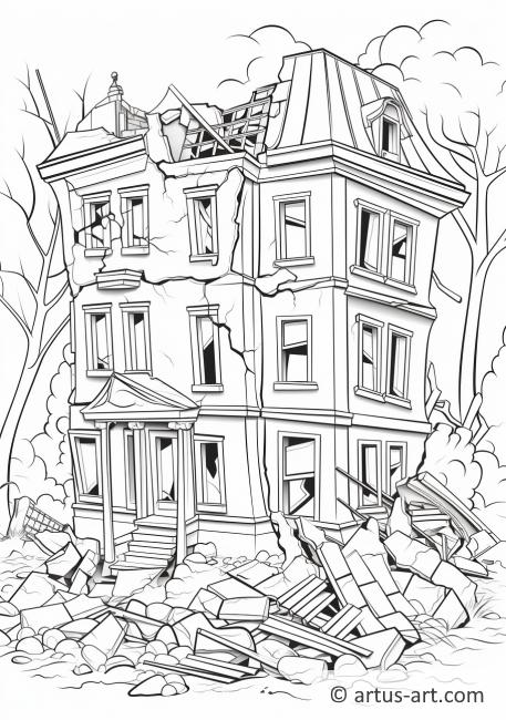 Building Collapse Coloring Page